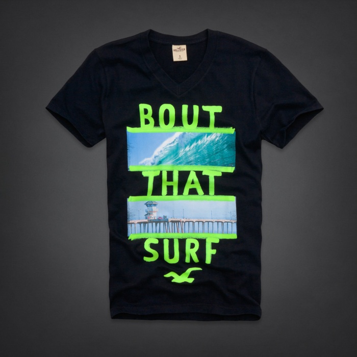 Hollister Hombres cuello en V Corto Remera HCO4075